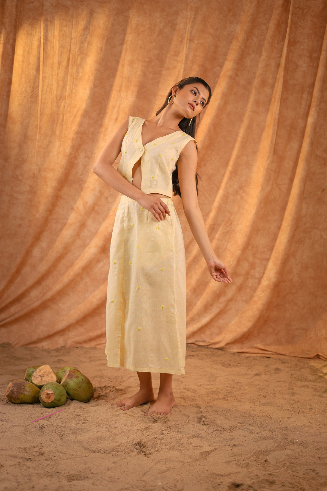 DREAMY YELLOW LINEN CO-ORD SET FOR EVERYDAY ELEGANCE